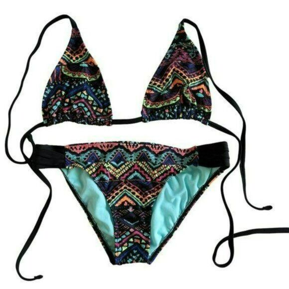 Endless Sun Multicolor Swim Bikini Set Two Piece Size M - Picture 4 of 6